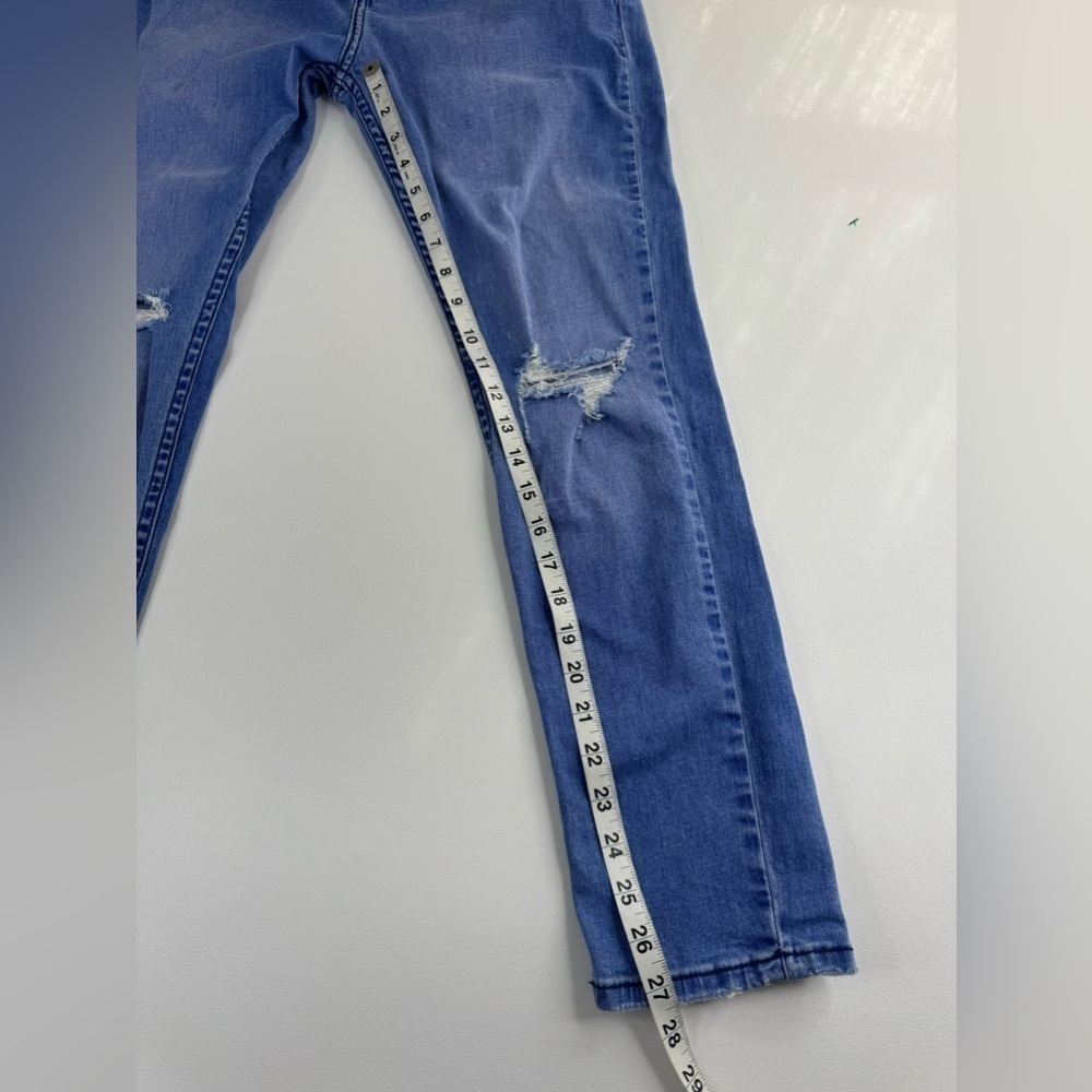 Rolla’s Slim Rollies Bold Blue Destroy Men Distressed Jeans Size 30 - Picture 8 of 14
